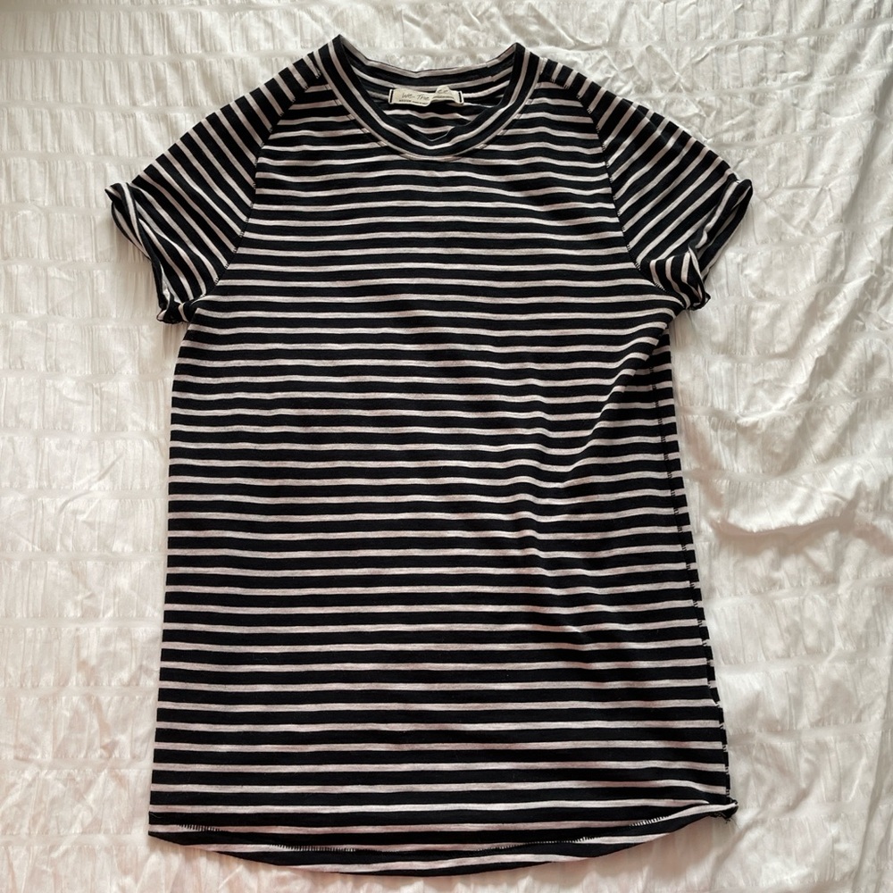We The Free Navy and White Striped Tee